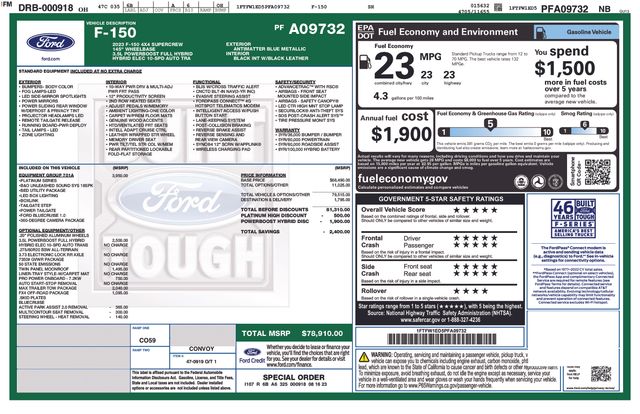 Certified Used 2023 Blue Ford Platinum image 35