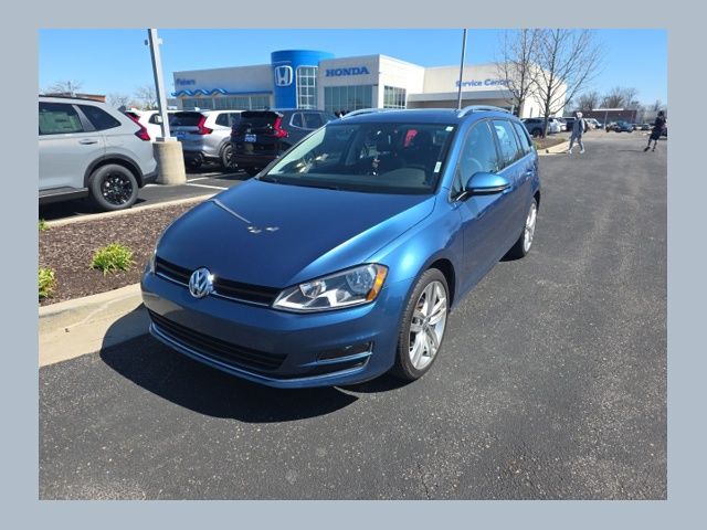 Silk Blue Metallic 2015 Volkswagen Golf SportWagen Wagon 6-Speed Manual