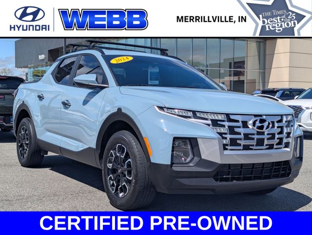 Blue / Stone 2024 Hyundai Santa Cruz SEL Crew Cab AWD Pickup Truck All-Wheel Drive 8-Speed Automatic