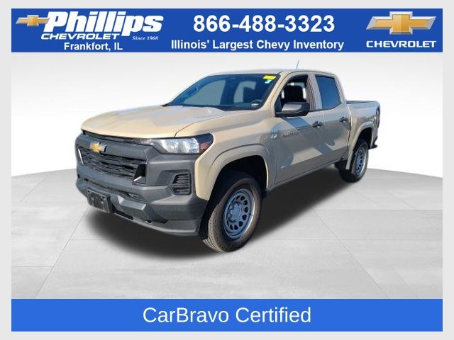 Sand Dune Metallic 2024 Chevrolet Colorado Work Truck Crew Cab 4WD Pickup Truck Four-Wheel Drive 8-Speed Automatic