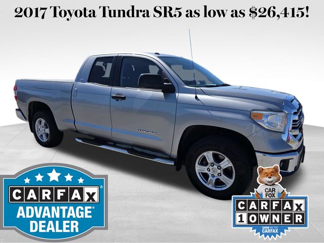 Silver Sky Metallic 2017 Toyota Tundra SR5 Double Cab 4.6L Pickup Truck 4X2 6-Speed Automatic Overdrive