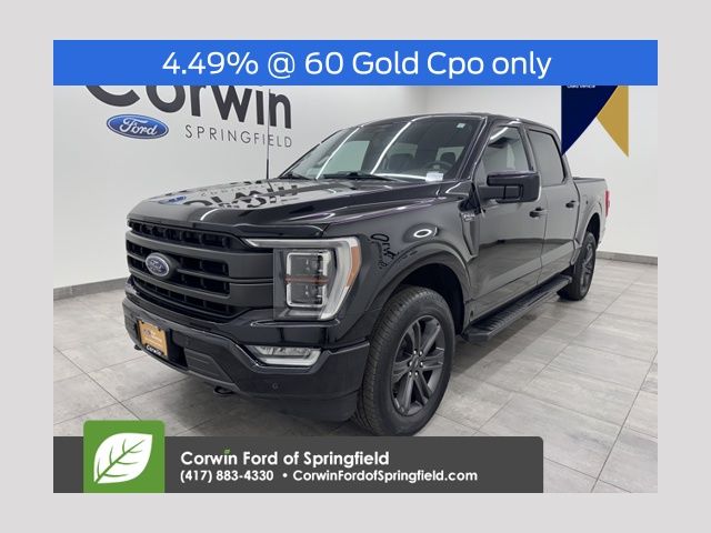 Agate Black Metallic 2023 Ford F-150 Lariat SuperCrew 4WD Pickup Truck Four-Wheel Drive Automatic