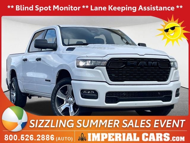 Bright White Clearcoat 2025 RAM 1500 Tradesman Crew Cab 4WD Pickup Truck Four-Wheel Drive 8-Speed Automatic