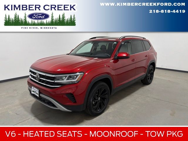 Aurora Red Metallic 2022 Volkswagen Atlas SUV / Crossover All-Wheel Drive 8-Speed Automatic