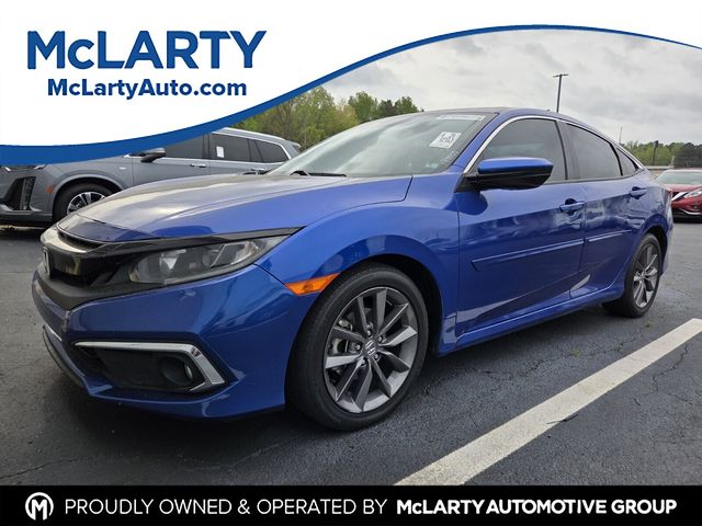 Aegean Blue Metallic 2021 Honda Civic EX FWD Sedan Front-Wheel Drive Continuously Variable Transmission