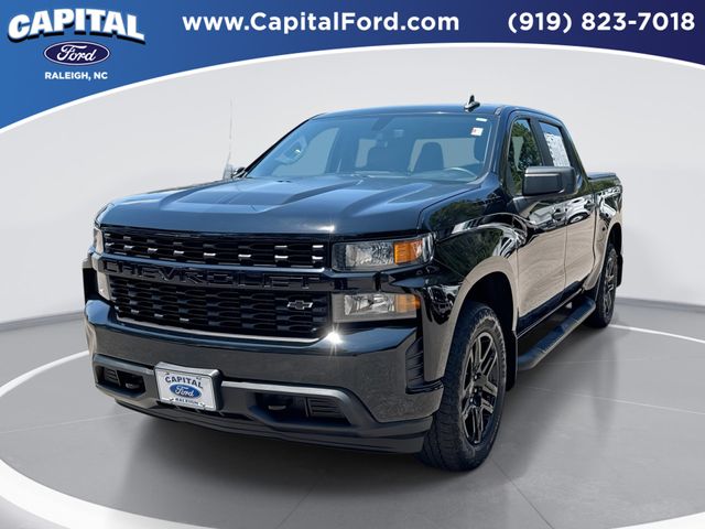 Black 2021 Chevrolet Silverado 1500 Custom Crew Cab 4WD Pickup Truck Four-Wheel Drive 8-Speed Automatic
