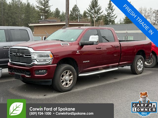 Delmonico Red Pearlcoat 2023 RAM 3500 Laramie Crew Cab LB 4WD Pickup Truck Four-Wheel Drive 6-Speed Automatic