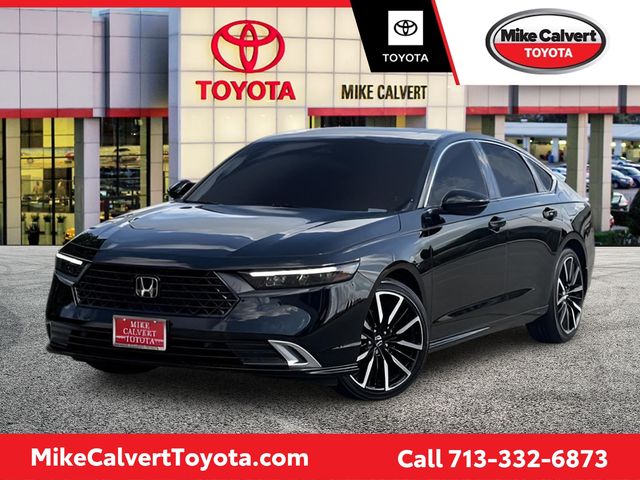 Black 2023 Honda Accord Hybrid Sedan Front-Wheel Drive Continuously Variable Transmission