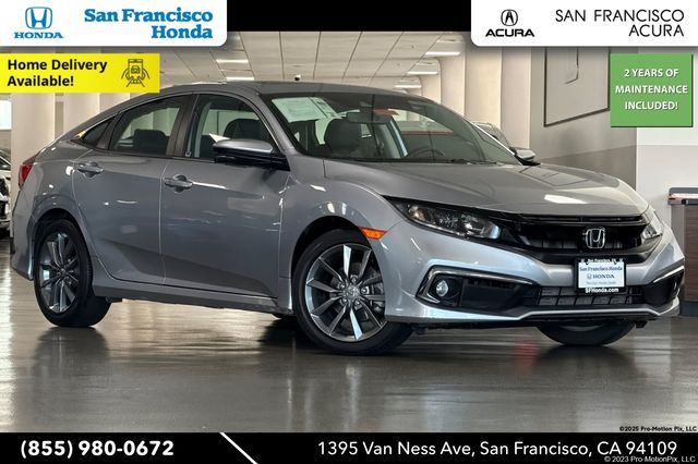 Lunar Silver Metallic 2019 Honda Civic EX-L FWD Sedan Front-Wheel Drive Continuously Variable Transmission