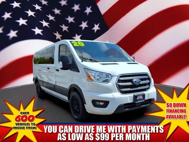 Oxford White 2020 Ford Transit Passenger 350 XLT Low Roof LWB RWD with Sliding Passenger-Side Door Van Rear-Wheel Drive