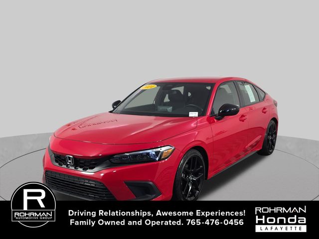 Rallye Red 2024 Honda Civic Hatchback Hatchback Front-Wheel Drive Continuously Variable Transmission