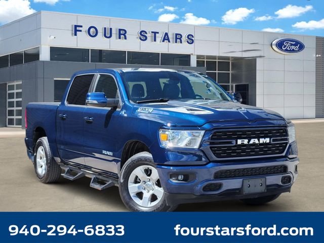Patriot Blue Pearlcoat 2024 RAM 1500 Big Horn Crew Cab 4WD Pickup Truck Four-Wheel Drive 8-Speed Automatic