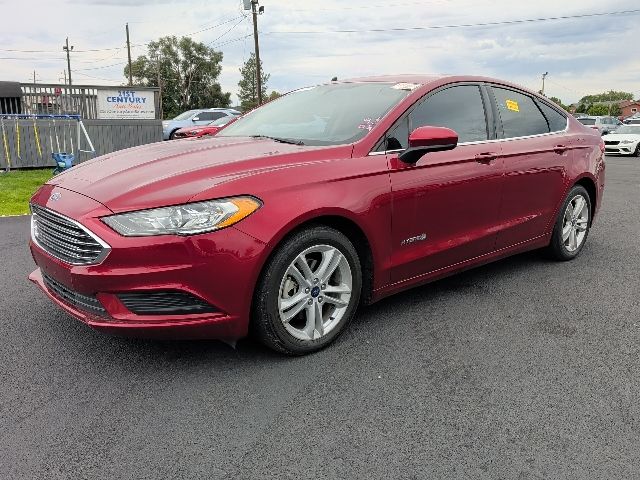 Ruby Red Metallic 2018 Ford Fusion Hybrid Sedan Front-Wheel Drive Continuously Variable Transmission