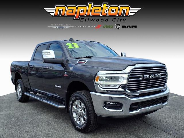 Gray (Granite Crystal Metallic Clearcoat) 2023 RAM 3500 Laramie Crew Cab 4WD Pickup Truck Four-Wheel Drive 6-Speed Automatic