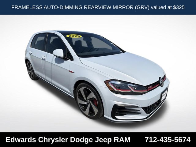 White Silver 2020 Volkswagen Golf GTI Hatchback Front-Wheel Drive 7-Speed Dual Clutch