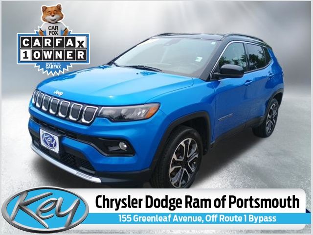 Laser Blue Pearlcoat 2022 Jeep Compass SUV / Crossover Four-Wheel Drive 9-Speed Automatic