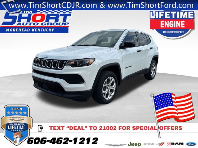 Bright White Clearcoat 2024 Jeep Compass Sport 4WD SUV / Crossover Four-Wheel Drive 8-Speed Automatic