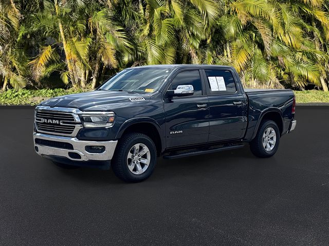 Gray (Maximum Steel Metallic Clearcoat) 2019 RAM 1500 Laramie Crew Cab 4WD Pickup Truck Four-Wheel Drive 8-Speed Automatic