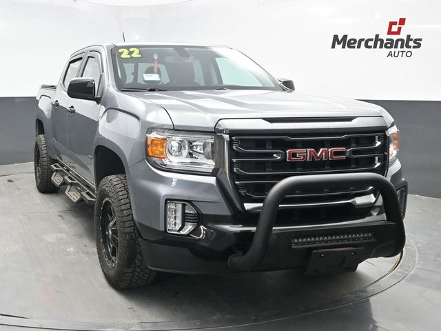 Gray (Satin Steel Metallic) 2022 GMC Canyon Pickup Truck Four-Wheel Drive 8-Speed Automatic