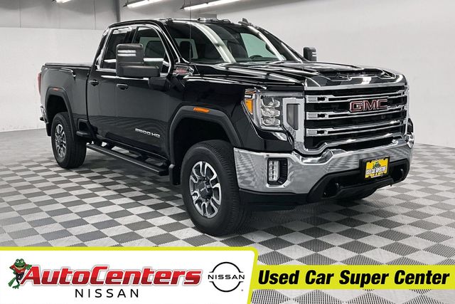 Onyx Black 2022 GMC Sierra 2500HD SLE Double Cab 4WD Pickup Truck Four-Wheel Drive 10-Speed Automatic