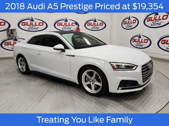 White 2018 Audi A5 2.0T quattro Prestige Coupe AWD Coupe All-Wheel Drive 7-Speed Automatic