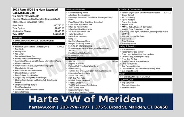 2021 RAM 1500 Big Horn Quad Cab 4WD