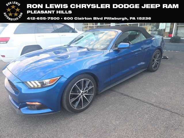 Lightning Blue Metallic 2017 Ford Mustang EcoBoost Premium Convertible RWD Convertible Rear-Wheel Drive 6-Speed Manual