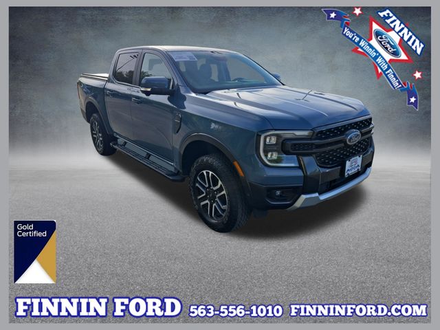 Blue (Azure Gray Metallic Tri-Coat) 2024 Ford Ranger Pickup Truck Four-Wheel Drive Automatic