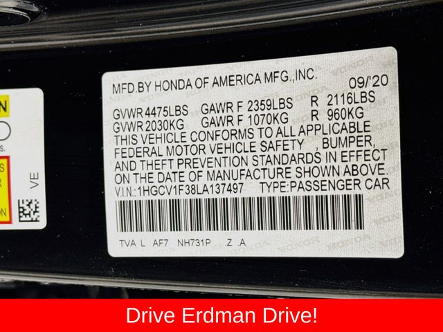 Used 2020 Honda Accord Sedan