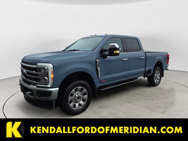 Blue (Azure Gray Metallic Tri-Coat) 2023 Ford F-350 Super Duty King Ranch Crew Cab 4WD Pickup Truck Four-Wheel Drive Automatic