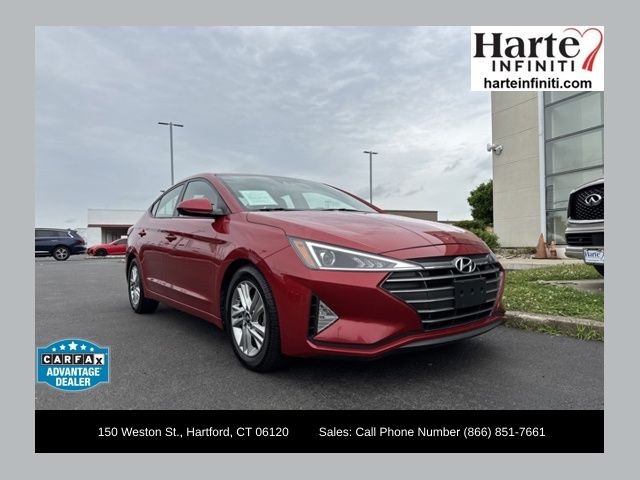 Scarlet Red 2020 Hyundai Elantra Sedan Front-Wheel Drive Continuously Variable Transmission