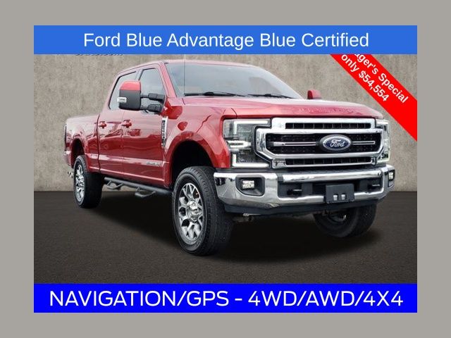 Rapid Red Metallic Tinted Clearcoat 2021 Ford F-250 Super Duty Lariat Crew Cab 4WD Pickup Truck Four-Wheel Drive Automatic