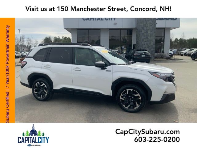 Crystal White Pearl 2025 Subaru Forester Hybrid Premium AWD SUV / Crossover All-Wheel Drive Continuously Variable Transmission