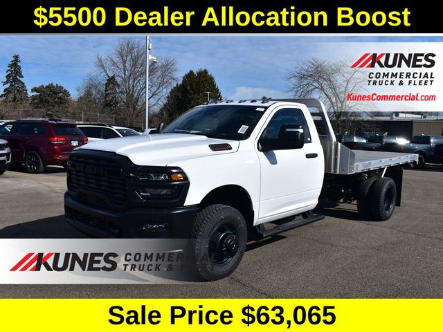 Bright White Clearcoat 2026 RAM 3500 Chassis Tradesman Regular Cab LB DRW 4WD Pickup Truck Four-Wheel Drive 8-Speed Automatic