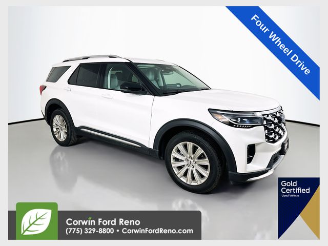 White Metallic 2025 Ford Explorer Platinum AWD SUV / Crossover All-Wheel Drive Automatic
