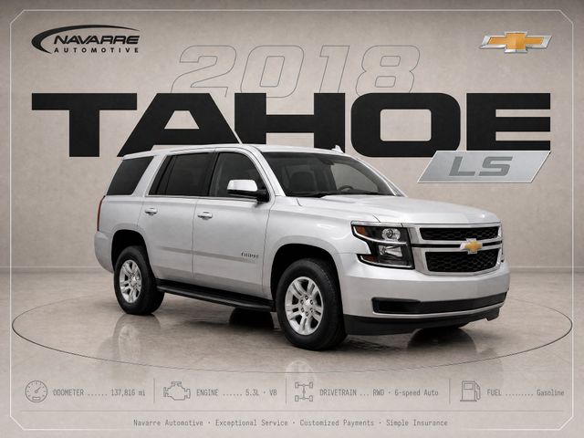 Silver Ice Metallic 2018 Chevrolet Tahoe SUV / Crossover 4X2 6-Speed Automatic Overdrive