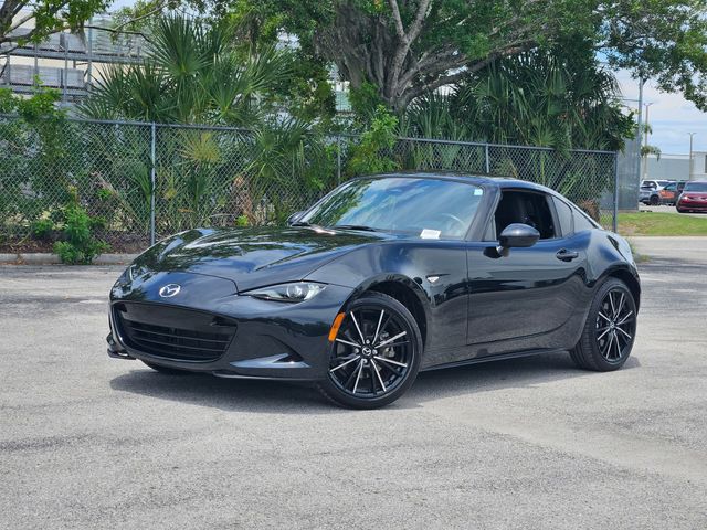 Jet Black 2024 Mazda MX-5 Miata RF Grand Touring RWD Convertible Rear-Wheel Drive 6-Speed Manual