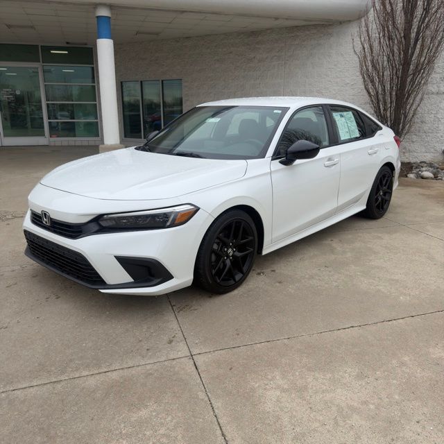 Platinum White Pearl 2023 Honda Civic Sport FWD Sedan Front-Wheel Drive Continuously Variable Transmission
