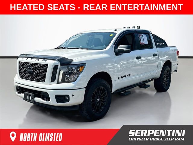 Pearl White Metallic 2019 Nissan Titan Pickup Truck Four-Wheel Drive Automatic