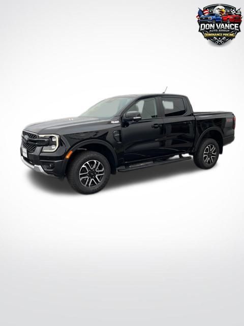Shadow Black 2025 Ford Ranger Lariat SuperCrew 4WD Pickup Truck Four-Wheel Drive Automatic