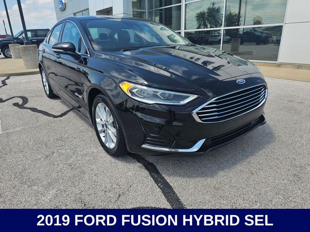 Black 2019 Ford Fusion Hybrid Sedan Front-Wheel Drive Continuously Variable Transmission