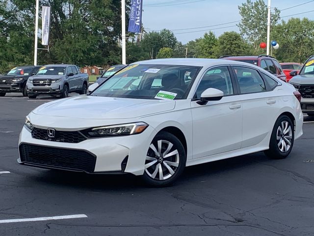 Platinum White Pearl 2025 Honda Civic Sedan Front-Wheel Drive Continuously Variable Transmission