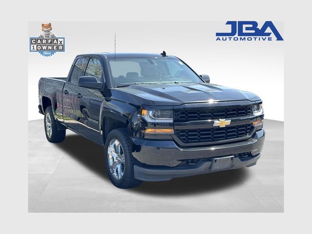 Black 2019 Chevrolet Silverado 1500 Custom Double Cab 4WD Pickup Truck Four-Wheel Drive 6-Speed Automatic Overdrive
