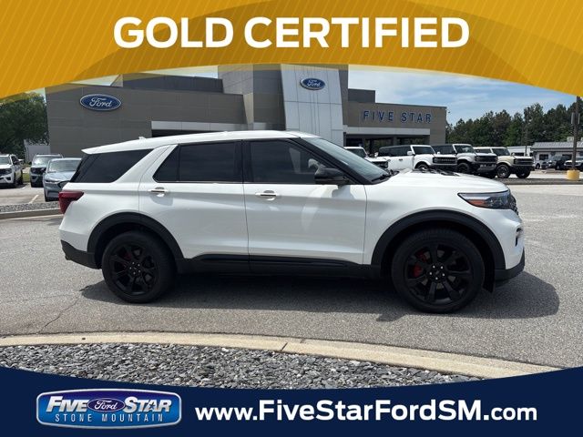 Star White Metallic Tri-Coat 2022 Ford Explorer SUV / Crossover All-Wheel Drive Automatic