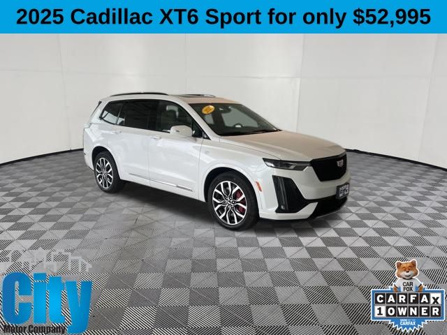 Crystal White Tricoat 2025 Cadillac XT6 SUV / Crossover Four-Wheel Drive 9-Speed Automatic