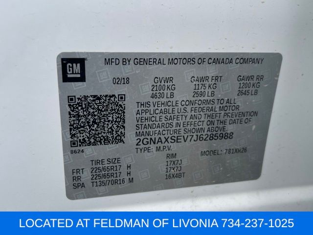 Used 2018 Chevrolet Equinox For Sale in Livonia, MI