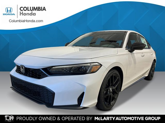 Platinum White 2026 Honda Civic Hatchback Hatchback Front-Wheel Drive Continuously Variable Transmission