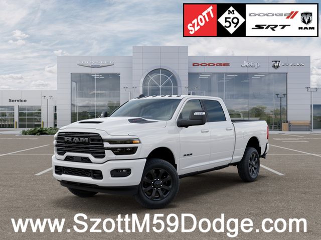 Bright White Clearcoat 2026 RAM 2500 Laramie Crew Cab 4WD Pickup Truck Four-Wheel Drive 8-Speed Automatic