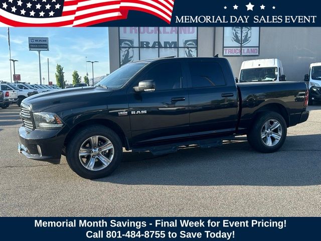 Brilliant Black Crystal Pearlcoat 2017 RAM 1500 Sport Crew Cab 4WD Pickup Truck Four-Wheel Drive 8-Speed Automatic
