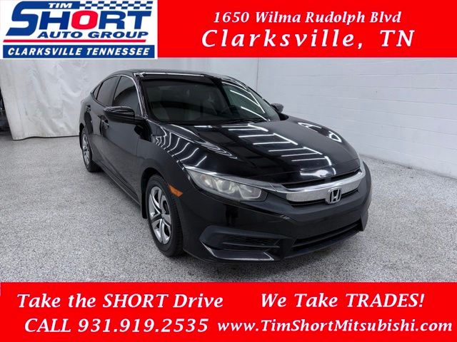 Black 2016 Honda Civic Sedan Front-Wheel Drive Continuously Variable Transmission